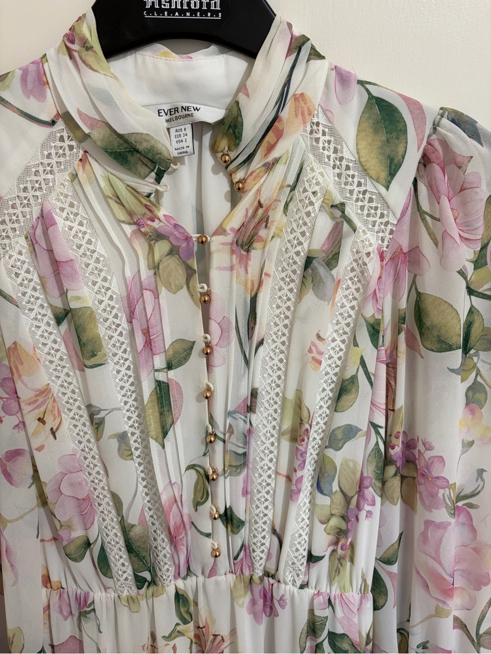 Ever New White Floral Maxi Dress with Pink & Green Print - Picture 6 of 9